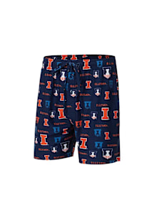 Concepts Sport Illinois Fighting Illini Mens Navy Blue Mosaic Shorts