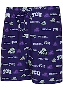Concepts Sport TCU Horned Frogs Mens Purple Mosaic Shorts