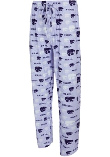Mens K-State Wildcats Lavender Concepts Sport All Over Print Loungewear Sleep Pants