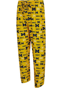 Mens Michigan Wolverines Yellow Concepts Sport All Over Print Loungewear Sleep Pants