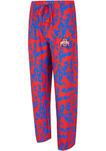 Mens Ohio State Buckeyes Red Concepts Sport Striped Multi-Color Loungewear Sleep Pants