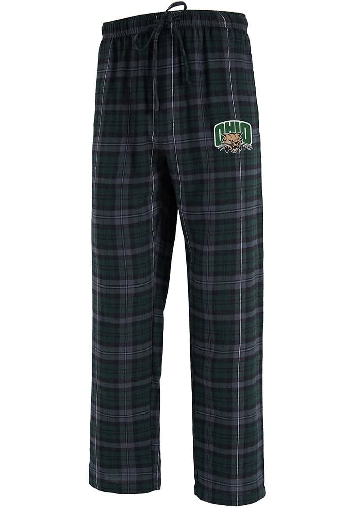 Ohio Bobcats Mens Green Parkway Plaid Sleep Pants