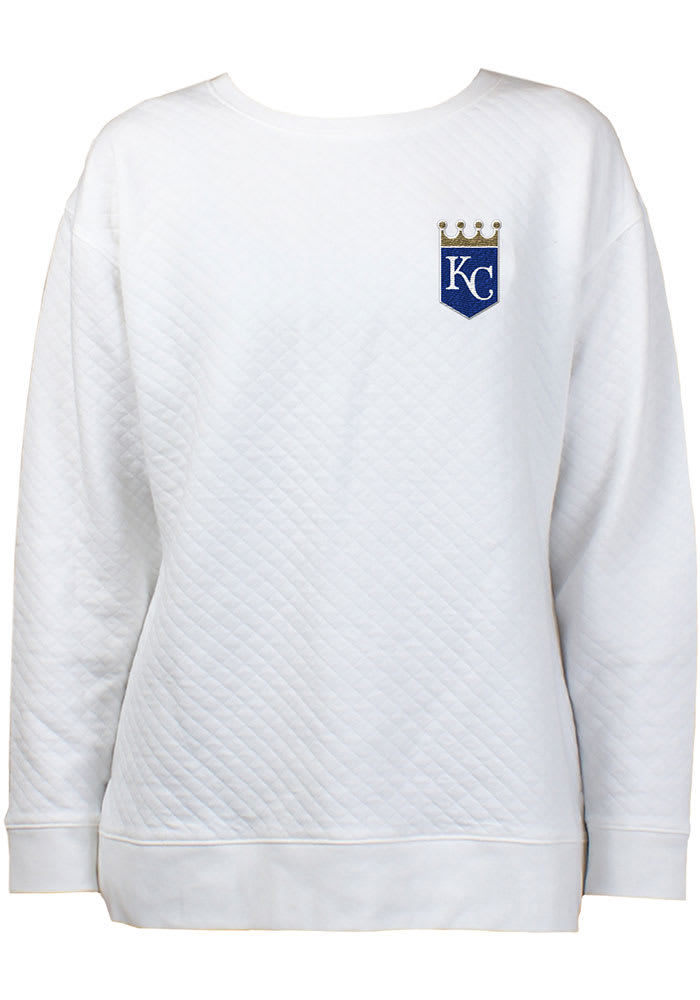 Kansas City Royals Womens White Lunar Quilted Crew Sweatshirt