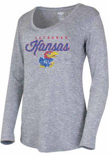Kansas Jayhawks Womens Grey Layover Loungewear Sleep Shirt
