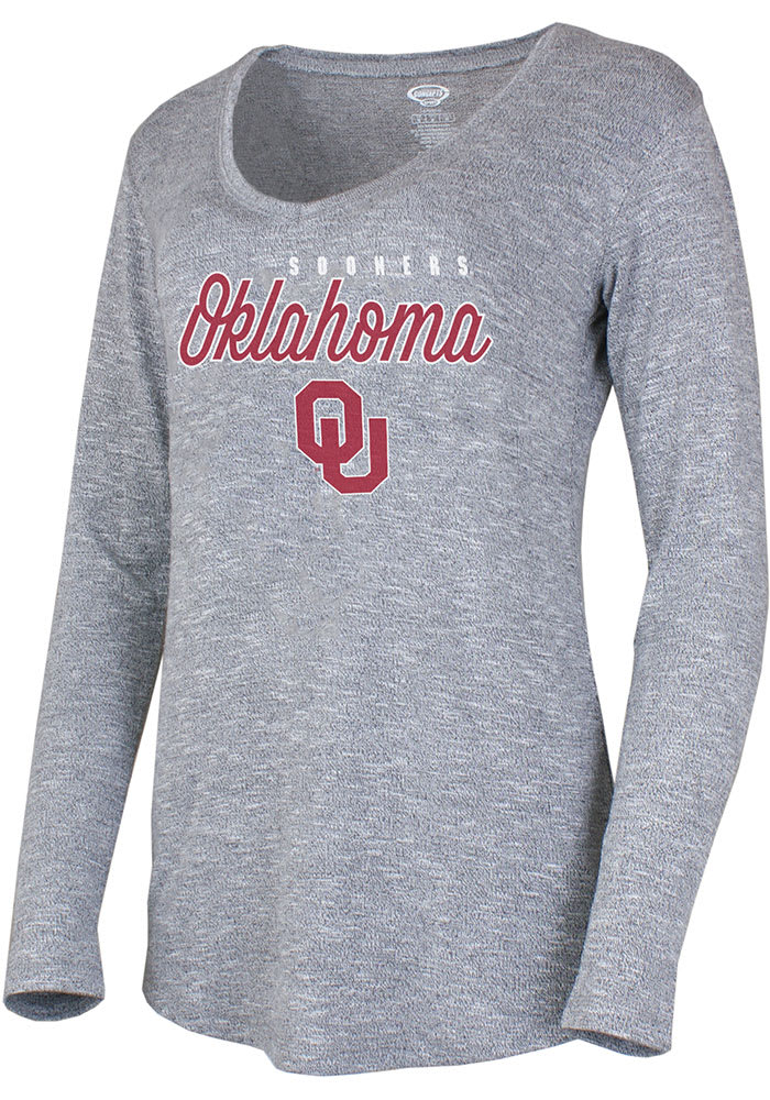 Oklahoma Sooners Womens Grey Layover Loungewear Sleep Shirt