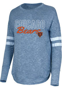 Chicago Bears Womens Navy Blue Marble Loungewear Sleep Shirt