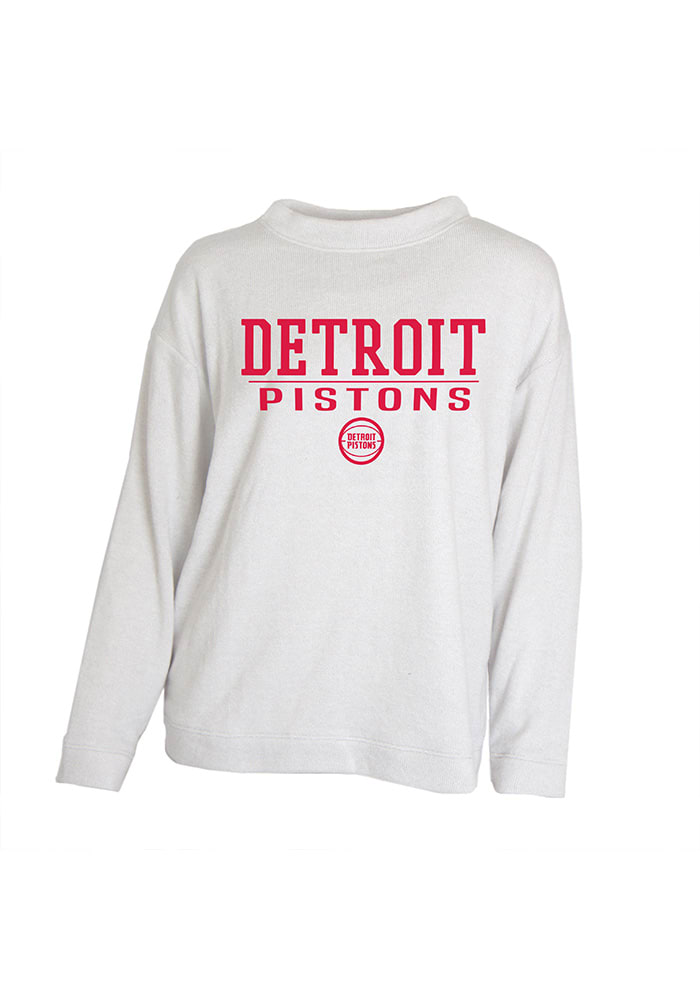 Detroit Pistons Womens White Commit Crew Sweatshirt