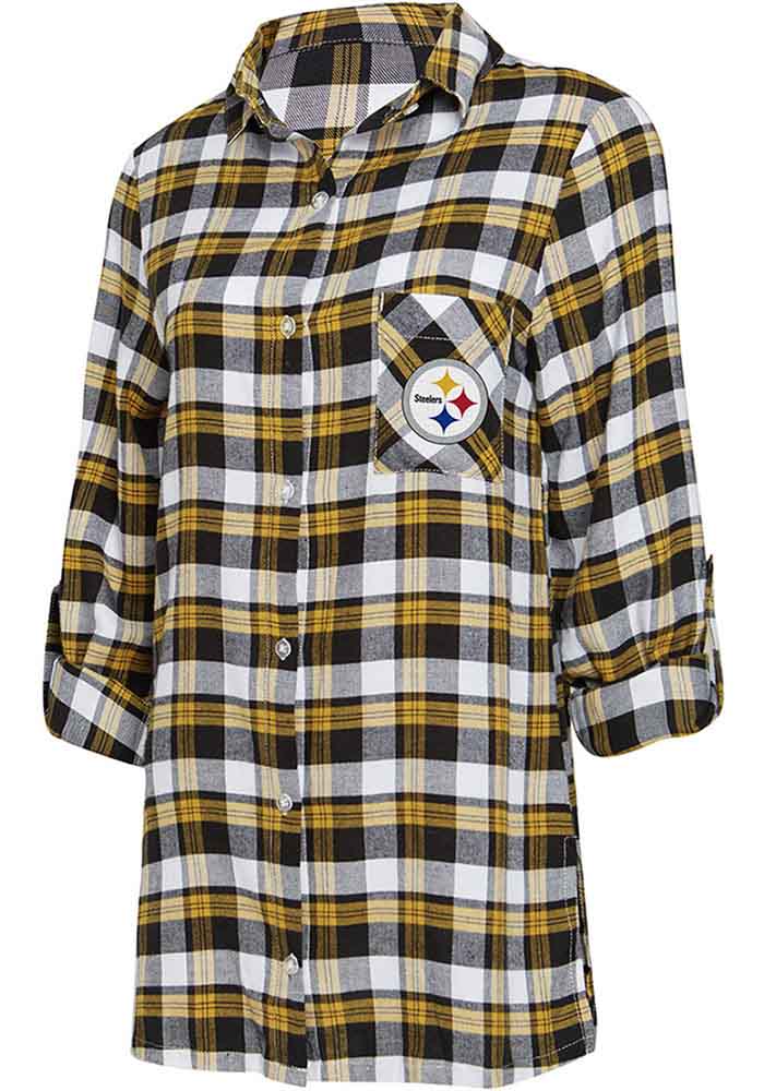 Pittsburgh Steelers Womens Black Piedmont Loungewear Sleep Shirt