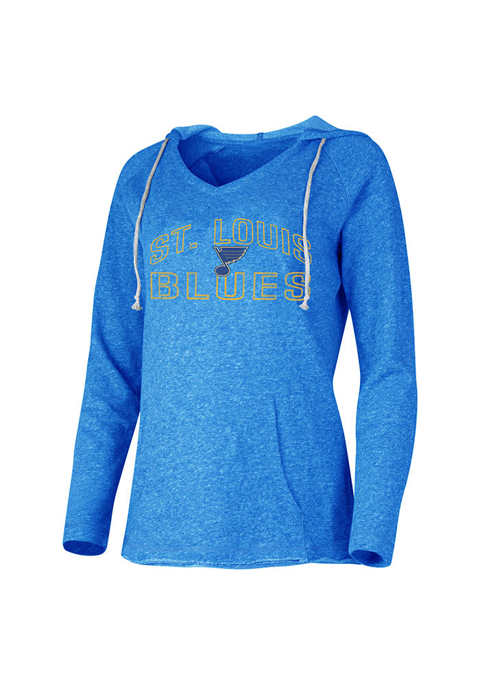 Concepts Sport Women's St. Louis Blues Terry Royal Heathered V-Neck Hoodie, Medium, Blue | Holiday Gift