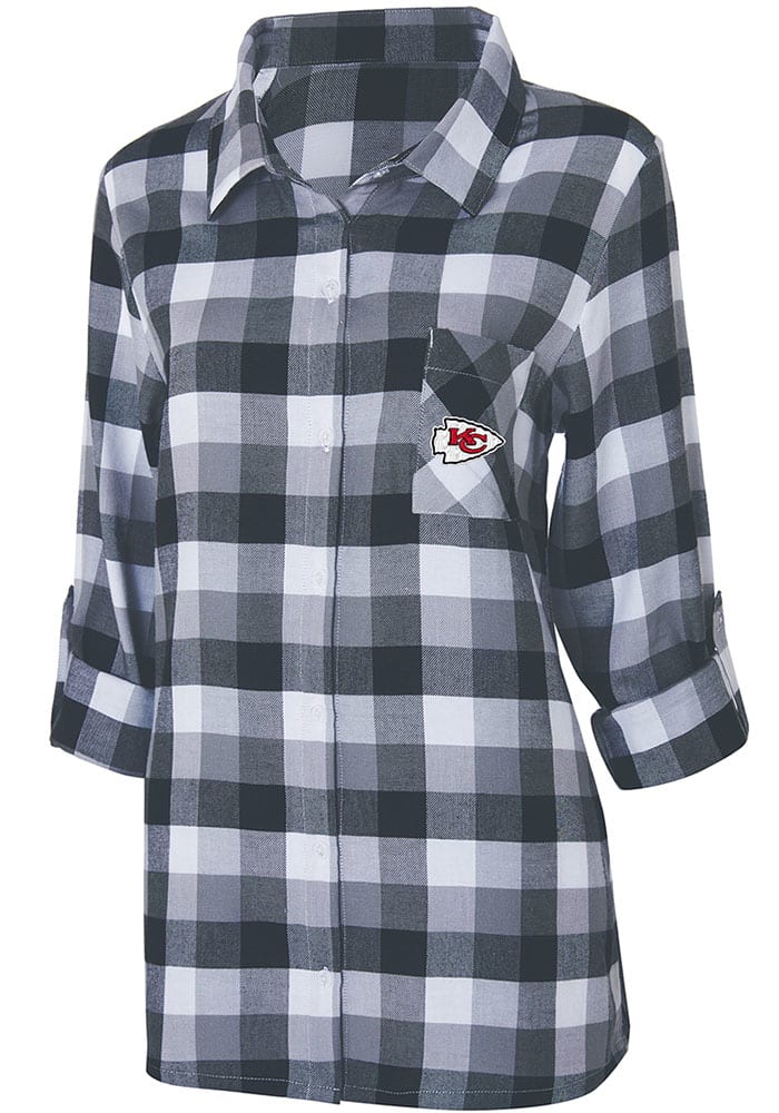 Kansas City Chiefs Womens Charcoal KC Chiefs Breakout Plaid Lounge