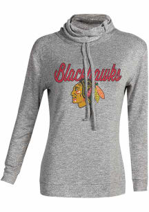 Chicago Blackhawks Womens Grey Layover Crew Sweatshirt