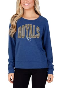 Concepts Sport Kansas City Royals Womens Blue Mainstream Crew Sweatshirt
