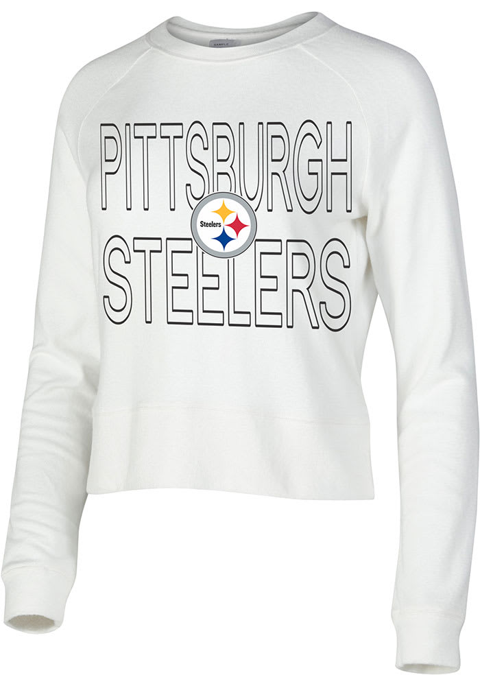 Pittsburgh Steelers Womens White Colonnade Crew Sweatshirt