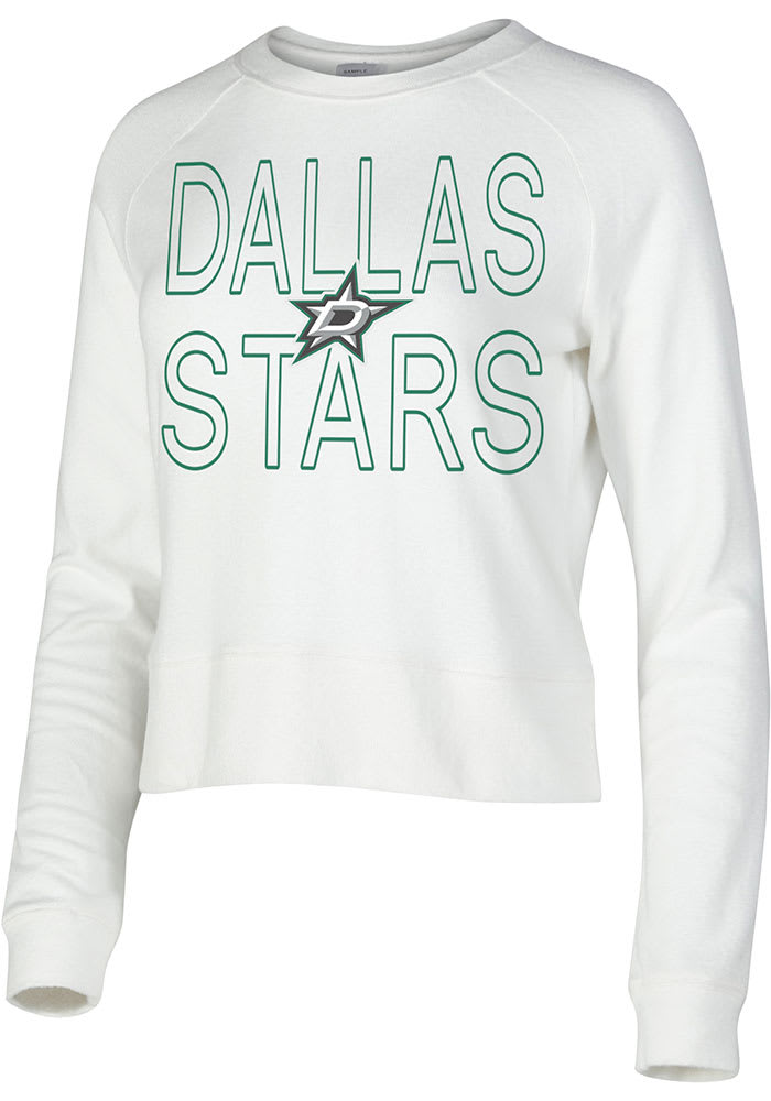 Dallas Stars Womens White Colonnade Crew Sweatshirt