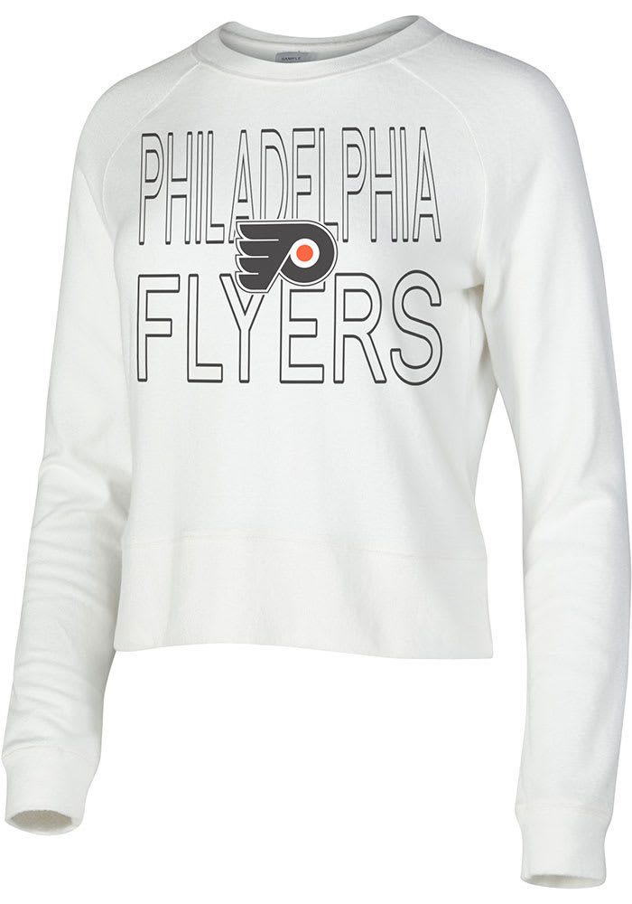 Philadelphia Flyers Womens White Colonnade Crew Sweatshirt