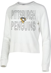 Pittsburgh Penguins Womens White Colonnade Crew Sweatshirt