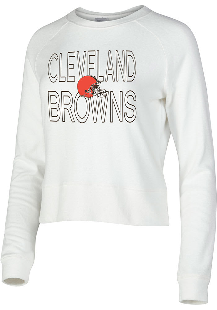 Women's New Era Brown Cleveland Browns Crop Long Sleeve T-Shirt