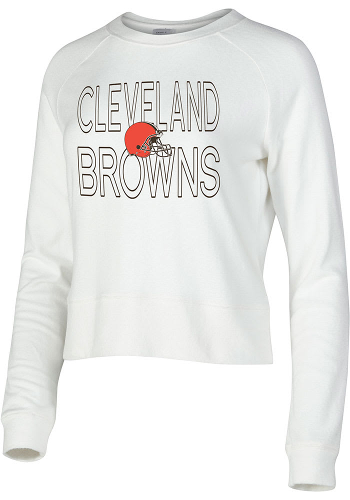 Cleveland Browns Womens White Colonnade Crew Sweatshirt