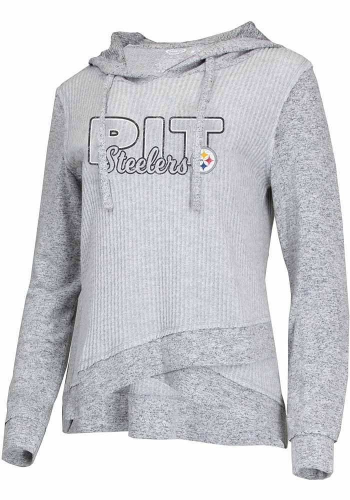 Pittsburgh Steelers Womens Grey Venture Hooded Sweatshirt