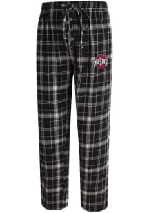 Mens Black Ohio State Buckeyes Plaid Flannel Flannel Loungewear Sleep Pants
