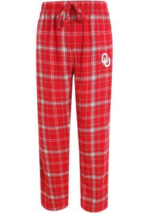 Oklahoma Sooners Mens Crimson Plaid Flannel Flannel Sleep Pants