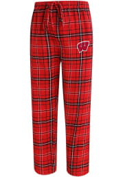 Wisconsin Badgers Mens Red Plaid Flannel Flannel Sleep Pants