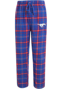 SMU Mustangs Mens Blue Plaid Flannel Flannel Sleep Pants