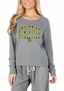 Concepts Sport Oakland Athletics Womens Grey Mainstream Crew Sweatshirt
