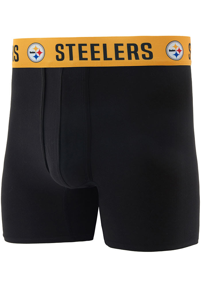 Pittsburgh Steelers Mens Black FLAGSHIP Boxer Shorts