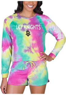 Concepts Sport UCF Knights Womens Yellow Tie Dye Long Sleeve PJ Set