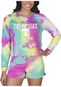 Concepts Sport Tennessee Volunteers Womens Yellow Tie Dye Long Sleeve PJ Set