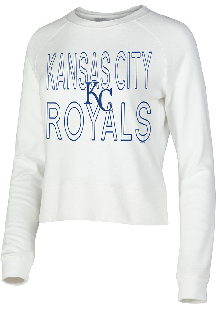 Kansas City Royals Womens White Colonnade Crew Sweatshirt