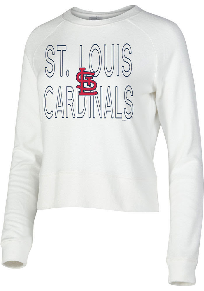 College Concepts LLC St Louis Cardinals Women's White Colonnade Crew Sweatshirt, White, 96% POLYESTER/4% SPANDEX, Size S, Rally House