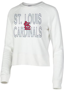 St Louis Cardinals Womens White Colonnade Crew Sweatshirt