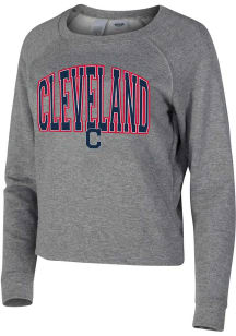 Cleveland Indians Womens Grey Mainstream Crew Sweatshirt