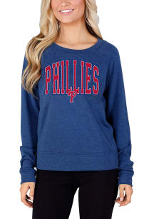 Concepts Sport Philadelphia Phillies Womens Blue Mainstream Crew Sweatshirt
