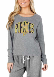 Concepts Sport Pittsburgh Pirates Womens Grey Mainstream Crew Sweatshirt