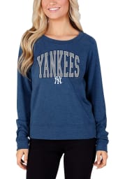 New York Yankees Womens Navy Blue Mainstream Crew Sweatshirt
