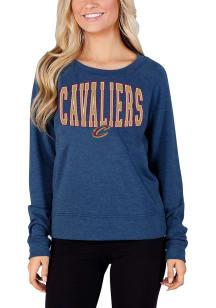 Concepts Sport Cleveland Cavaliers Womens Navy Blue Mainstream Crew Sweatshirt