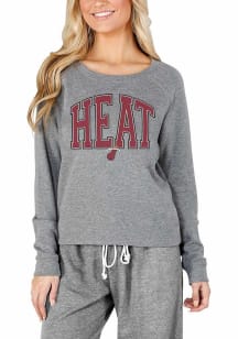 Concepts Sport Miami Heat Womens Grey Mainstream Crew Sweatshirt