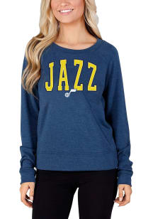 Concepts Sport Utah Jazz Womens Navy Blue Mainstream Crew Sweatshirt