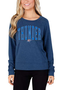 Concepts Sport Oklahoma City Thunder Womens Navy Blue Mainstream Crew Sweatshirt