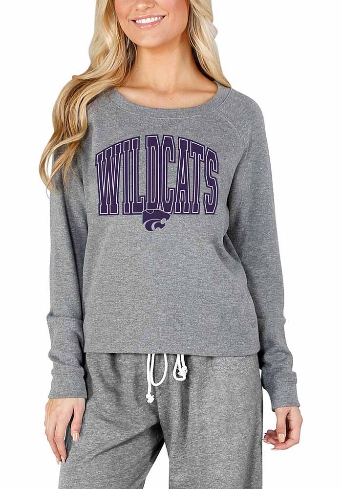 K-State Wildcats Womens Grey Mainstream Crew Sweatshirt