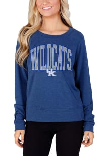 Concepts Sport Kentucky Wildcats Womens Blue Mainstream Crew Sweatshirt