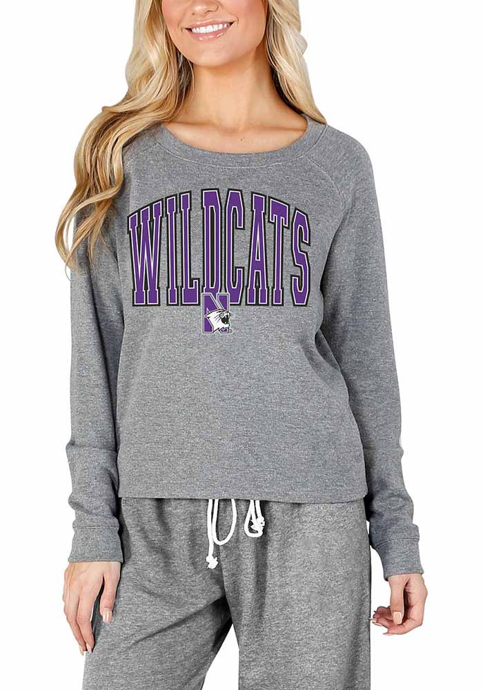 Northwestern Wildcats Womens Grey Mainstream Crew Sweatshirt