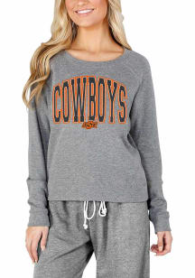 Concepts Sport Oklahoma State Cowboys Womens Grey Mainstream Crew Sweatshirt