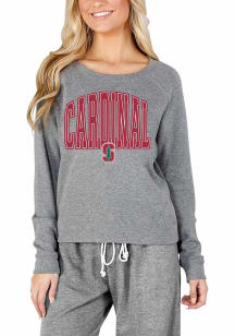 Concepts Sport Stanford Cardinal Womens Grey Mainstream Crew Sweatshirt