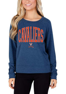 Concepts Sport Virginia Cavaliers Womens Navy Blue Mainstream Crew Sweatshirt