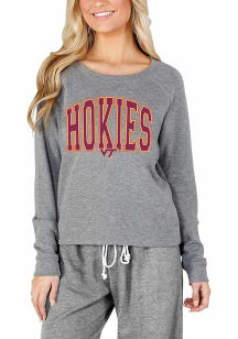 Concepts Sport Virginia Tech Hokies Womens Grey Mainstream Crew Sweatshirt