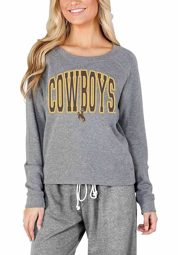 Wyoming Cowboys Womens Grey Mainstream Crew Sweatshirt